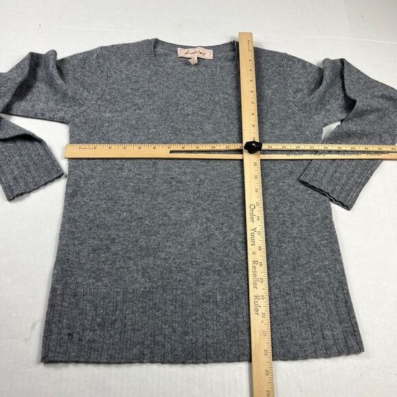 Ainsley Cashmere Sweater Gray Soft Warm Long Sleeve Crew Neck Pullover SMALL - Picture 5 of 10